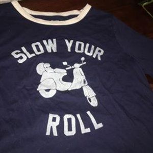 Dark Navy Blue Slogan T shirt